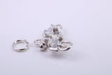Biker Charm, Traditional Charm, Made from Solid 925 Grade Sterling Silver, Complete with Attachment Link