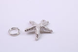 Star Fish Charm, Traditional Charm, Made from Solid 925 Grade Sterling Silver, Complete with Attachment Link