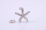 Star Fish Charm, Traditional Charm, Made from Solid 925 Grade Sterling Silver, Complete with Attachment Link