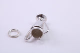 Sports Trophy Charm, Traditional Charm, Made from Solid 925 Grade Sterling Silver, Complete with Attachment Link