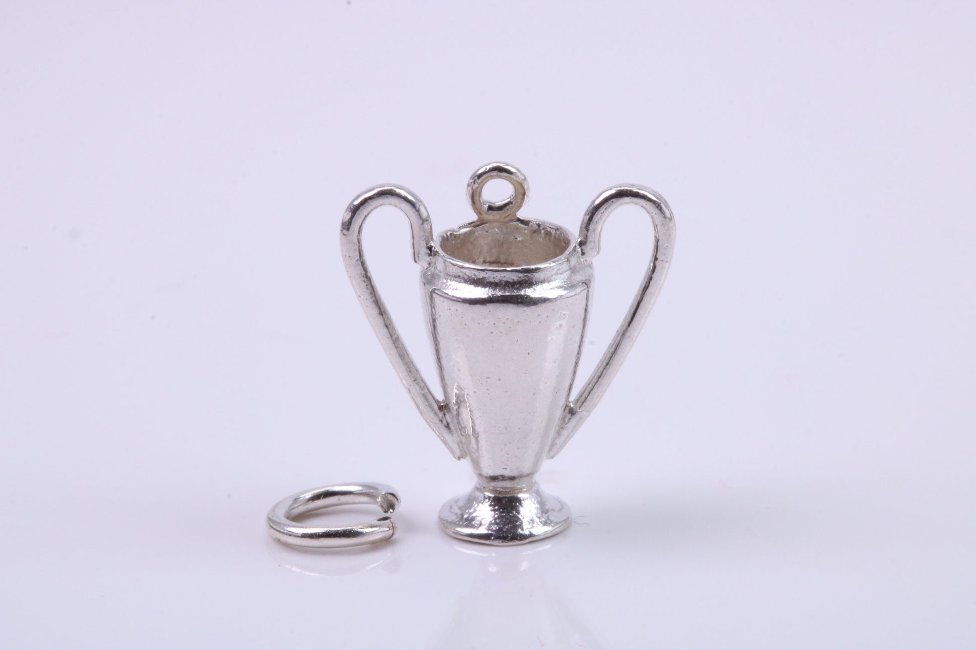 Sports Trophy Charm, Traditional Charm, Made from Solid 925 Grade Sterling Silver, Complete with Attachment Link