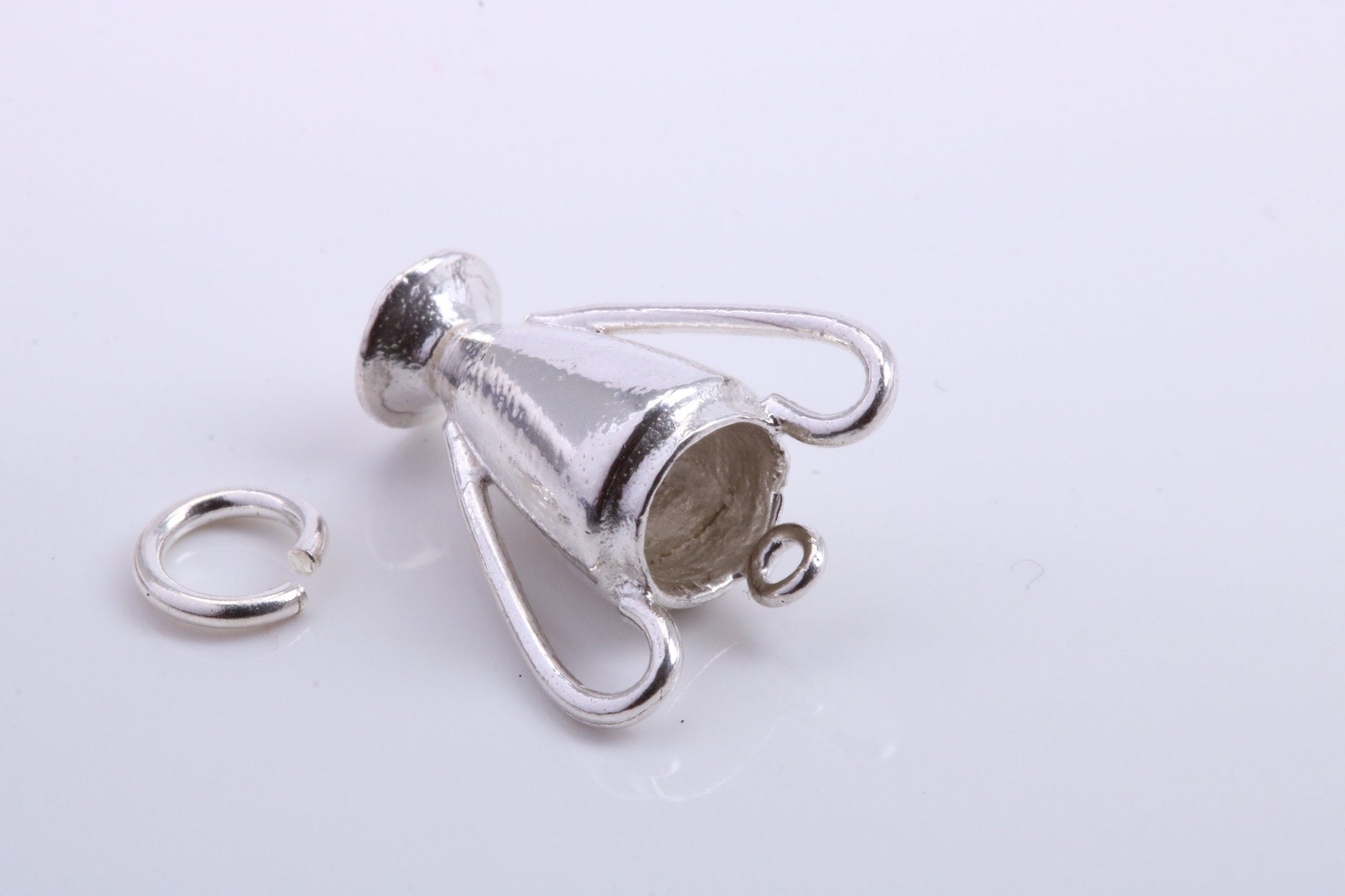 Sports Trophy Charm, Traditional Charm, Made from Solid 925 Grade Sterling Silver, Complete with Attachment Link