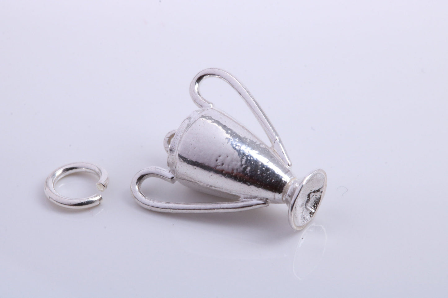 Sports Trophy Charm, Traditional Charm, Made from Solid 925 Grade Sterling Silver, Complete with Attachment Link