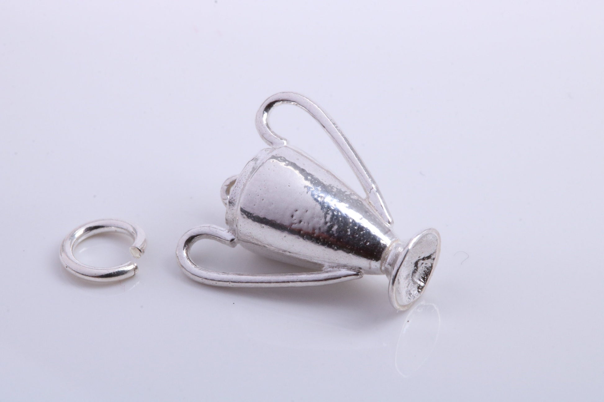 Sports Trophy Charm, Traditional Charm, Made from Solid 925 Grade Sterling Silver, Complete with Attachment Link