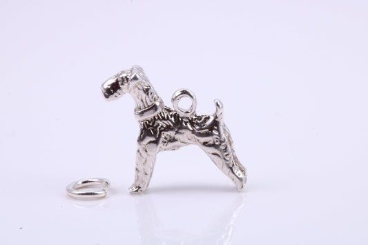 Schnauzer Dog Charm, Traditional Charm, Made from Solid 925 Grade Sterling Silver, Complete with Attachment Link
