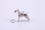 Schnauzer Dog Charm, Traditional Charm, Made from Solid 925 Grade Sterling Silver, Complete with Attachment Link