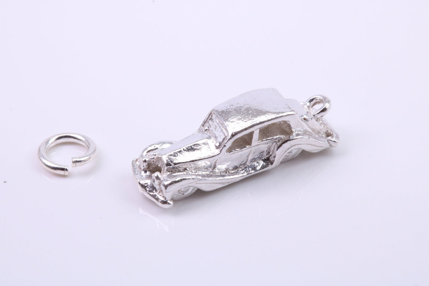 Vintage Car Charm, Traditional Charm, Made from Solid 925 Grade Sterling Silver, Complete with Attachment Link