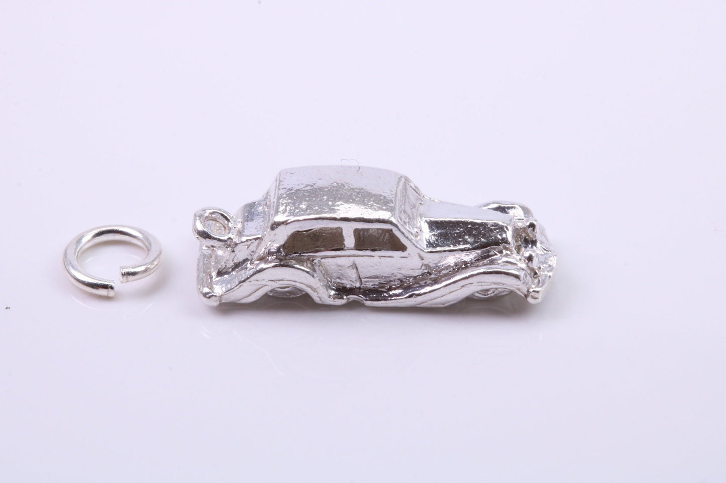 Vintage Car Charm, Traditional Charm, Made from Solid 925 Grade Sterling Silver, Complete with Attachment Link