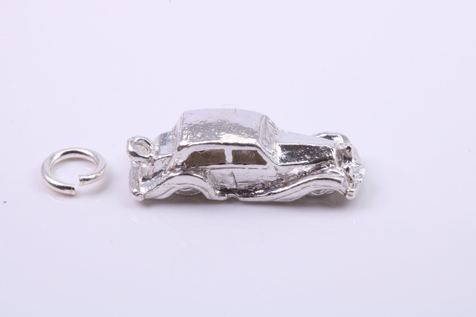 Vintage Car Charm, Traditional Charm, Made from Solid 925 Grade Sterling Silver, Complete with Attachment Link