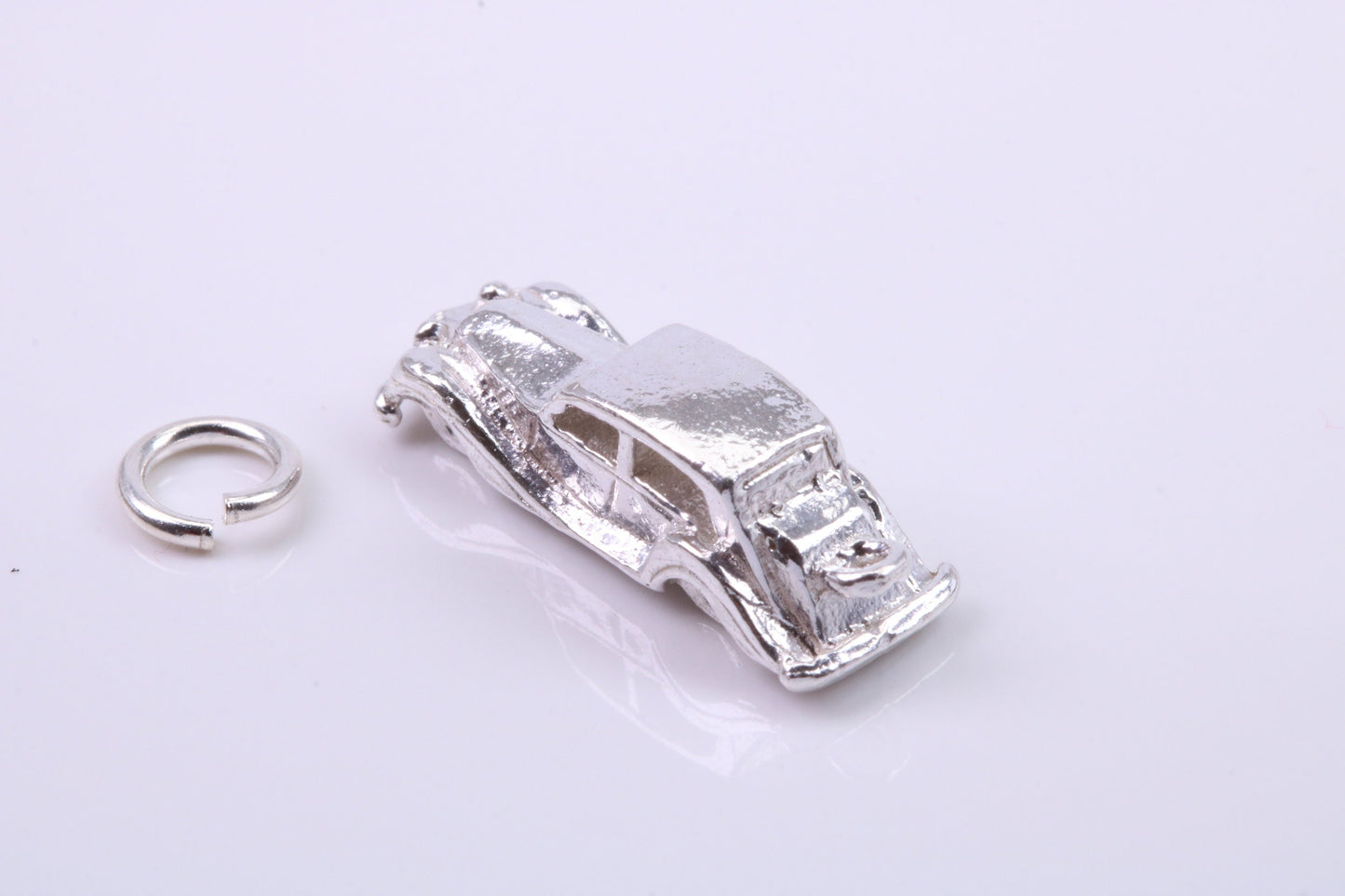 Vintage Car Charm, Traditional Charm, Made from Solid 925 Grade Sterling Silver, Complete with Attachment Link