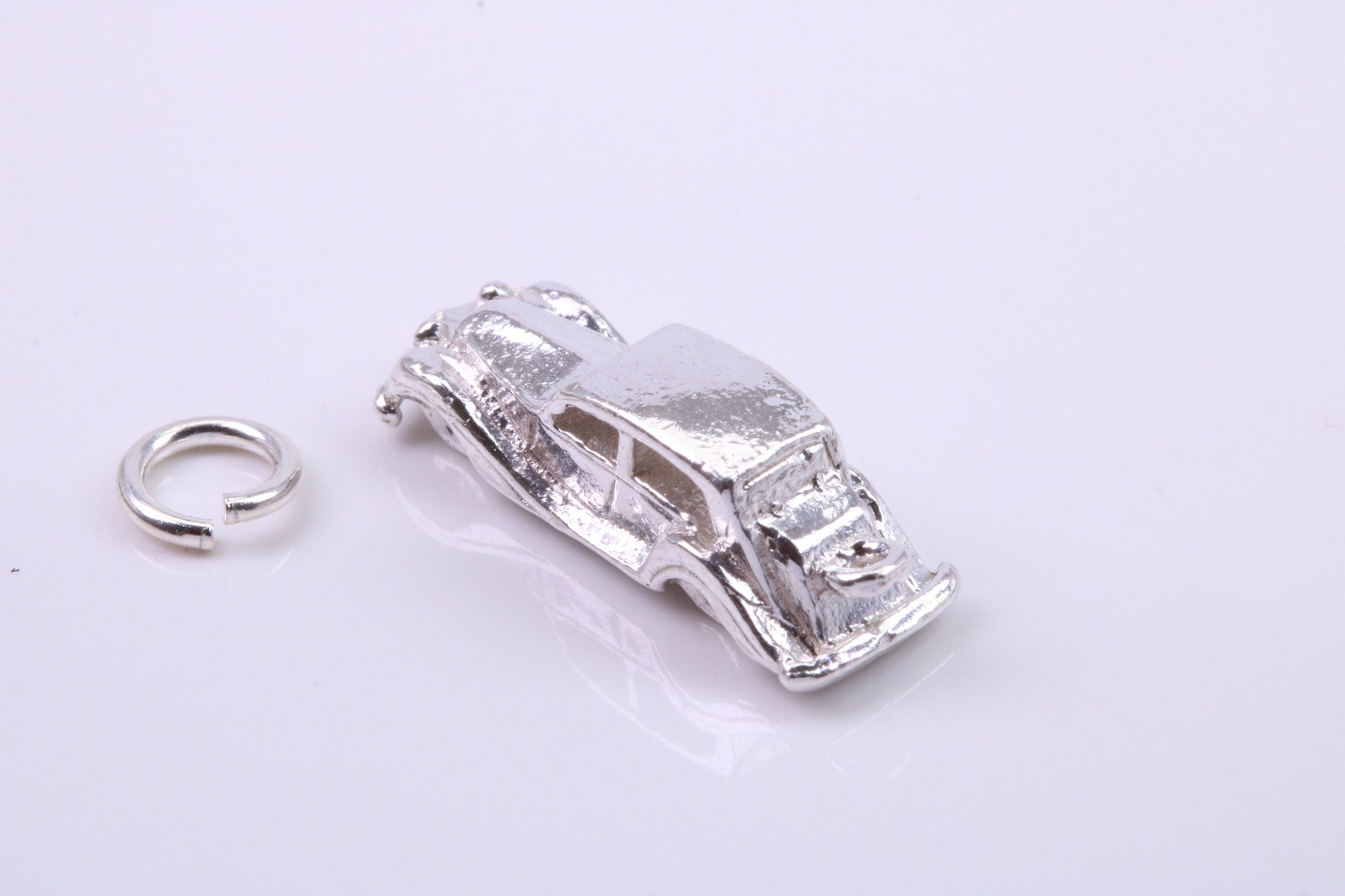 Vintage Car Charm, Traditional Charm, Made from Solid 925 Grade Sterling Silver, Complete with Attachment Link