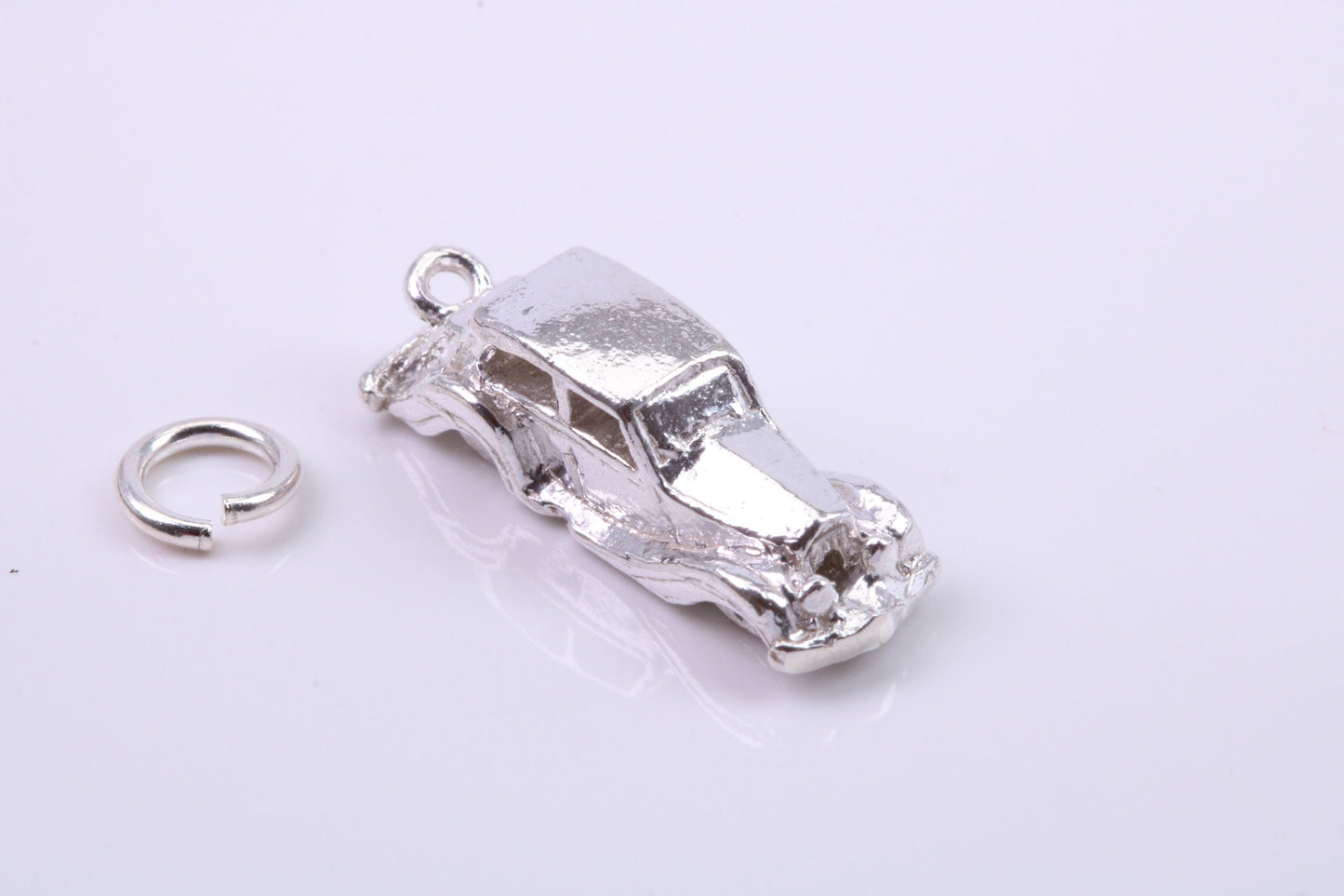 Vintage Car Charm, Traditional Charm, Made from Solid 925 Grade Sterling Silver, Complete with Attachment Link