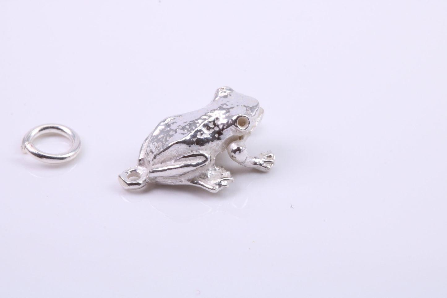 Frog Charm, Traditional Charm, Made from Solid 925 Grade Sterling Silver, Complete with Attachment Link