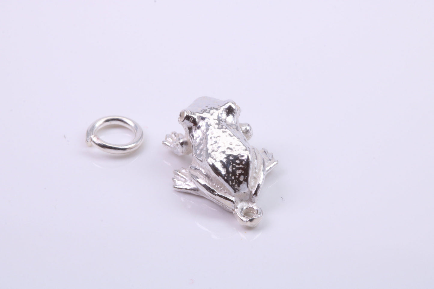 Frog Charm, Traditional Charm, Made from Solid 925 Grade Sterling Silver, Complete with Attachment Link