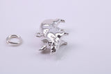 Farm Pig Charm, Traditional Charm, Made from Solid Cast Silver, Complete with Attachment Link