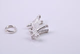 Airedale Terrier Dog Charm, Traditional Charm, Made from Solid 925 Grade Sterling Silver, Complete with Attachment Link
