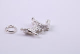 Airedale Terrier Dog Charm, Traditional Charm, Made from Solid 925 Grade Sterling Silver, Complete with Attachment Link
