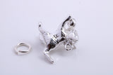 Cat Charm, Traditional Charm, Made from Solid 925 Grade Sterling Silver, Complete with Attachment Link