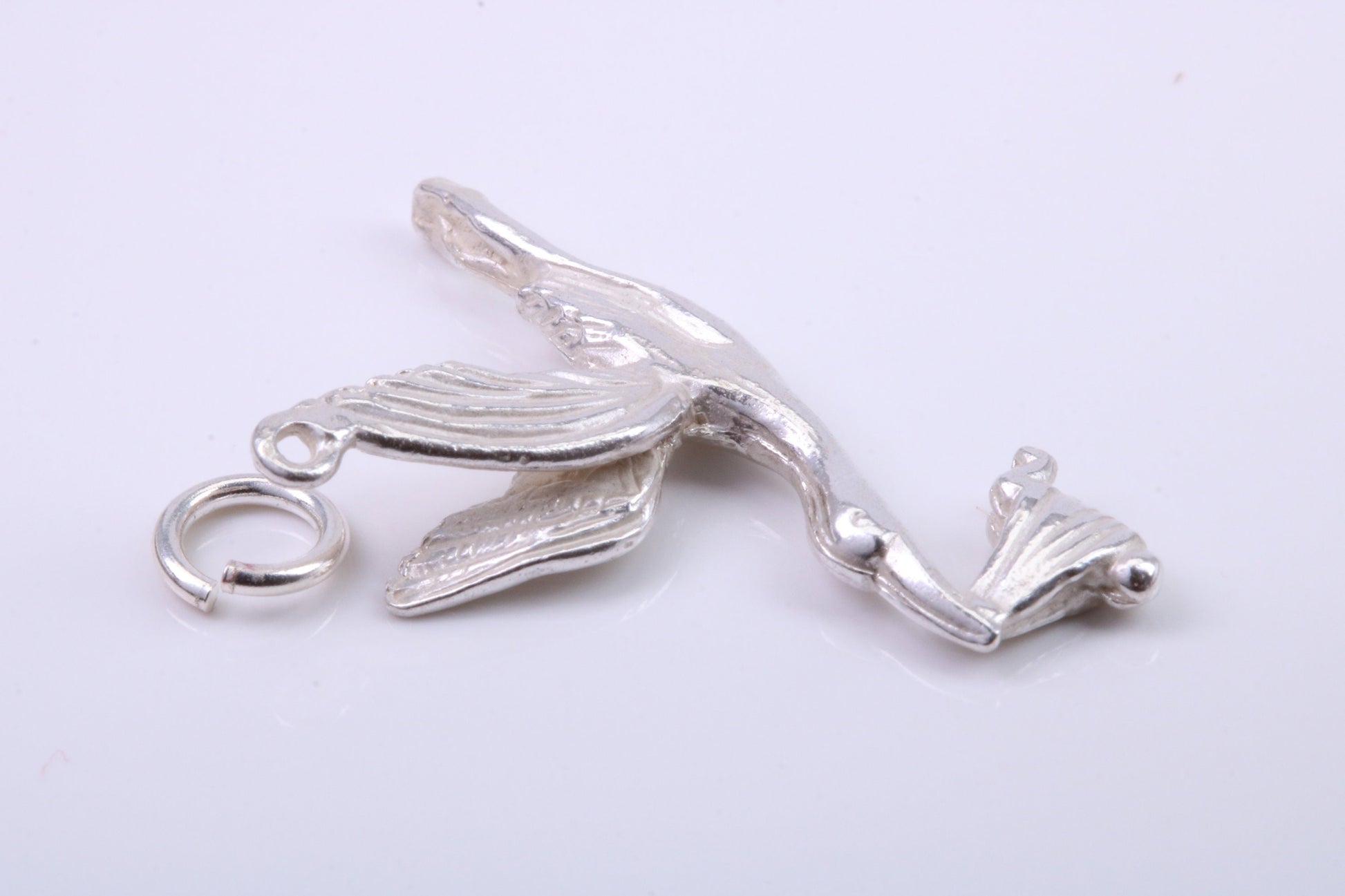 Flying Stork Delivering Baby Charm, Traditional Charm, Made from Solid 925 Grade Sterling Silver, Complete with Attachment Link