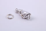 Penguin Charm, Traditional Charm, Made from Solid 925 Grade Sterling Silver, Complete with Attachment Link