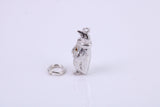 Penguin Charm, Traditional Charm, Made from Solid 925 Grade Sterling Silver, Complete with Attachment Link
