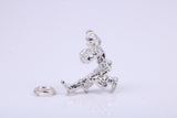 Russian Cossack Charm, Traditional Charm, Made from Solid 925 Grade Sterling Silver, Complete with Attachment Link