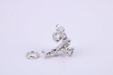 Russian Cossack Charm, Traditional Charm, Made from Solid 925 Grade Sterling Silver, Complete with Attachment Link