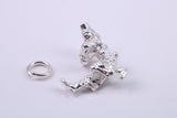 Russian Cossack Charm, Traditional Charm, Made from Solid 925 Grade Sterling Silver, Complete with Attachment Link