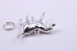 Fox Hound Dog Charm, Traditional Charm, Made from Solid 925 Grade Sterling Silver, Complete with Attachment Link