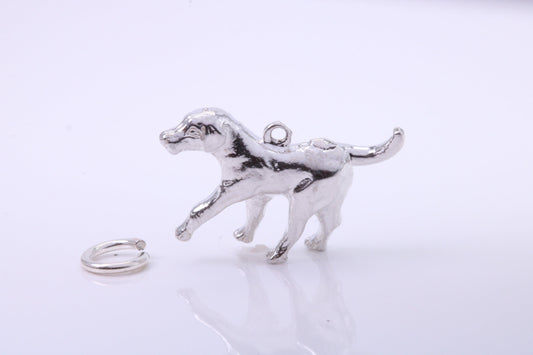 Fox Hound Dog Charm, Traditional Charm, Made from Solid 925 Grade Sterling Silver, Complete with Attachment Link