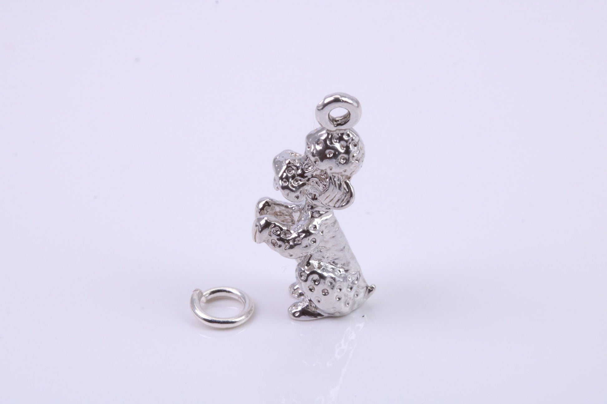 Sitting Poodle Dog Charm, Traditional Charm, Made from Solid 925 Grade Sterling Silver, Complete with Attachment Link