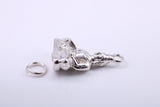 Buddha Charm, Traditional Charm, Made from Solid 925 Grade Sterling Silver, Complete with Attachment Link