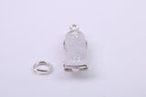 Skateboard Charm, Traditional Charm, Made from Solid 925 Grade Sterling Silver, Complete with Attachment Link