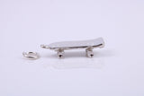 Skateboard Charm, Traditional Charm, Made from Solid 925 Grade Sterling Silver, Complete with Attachment Link
