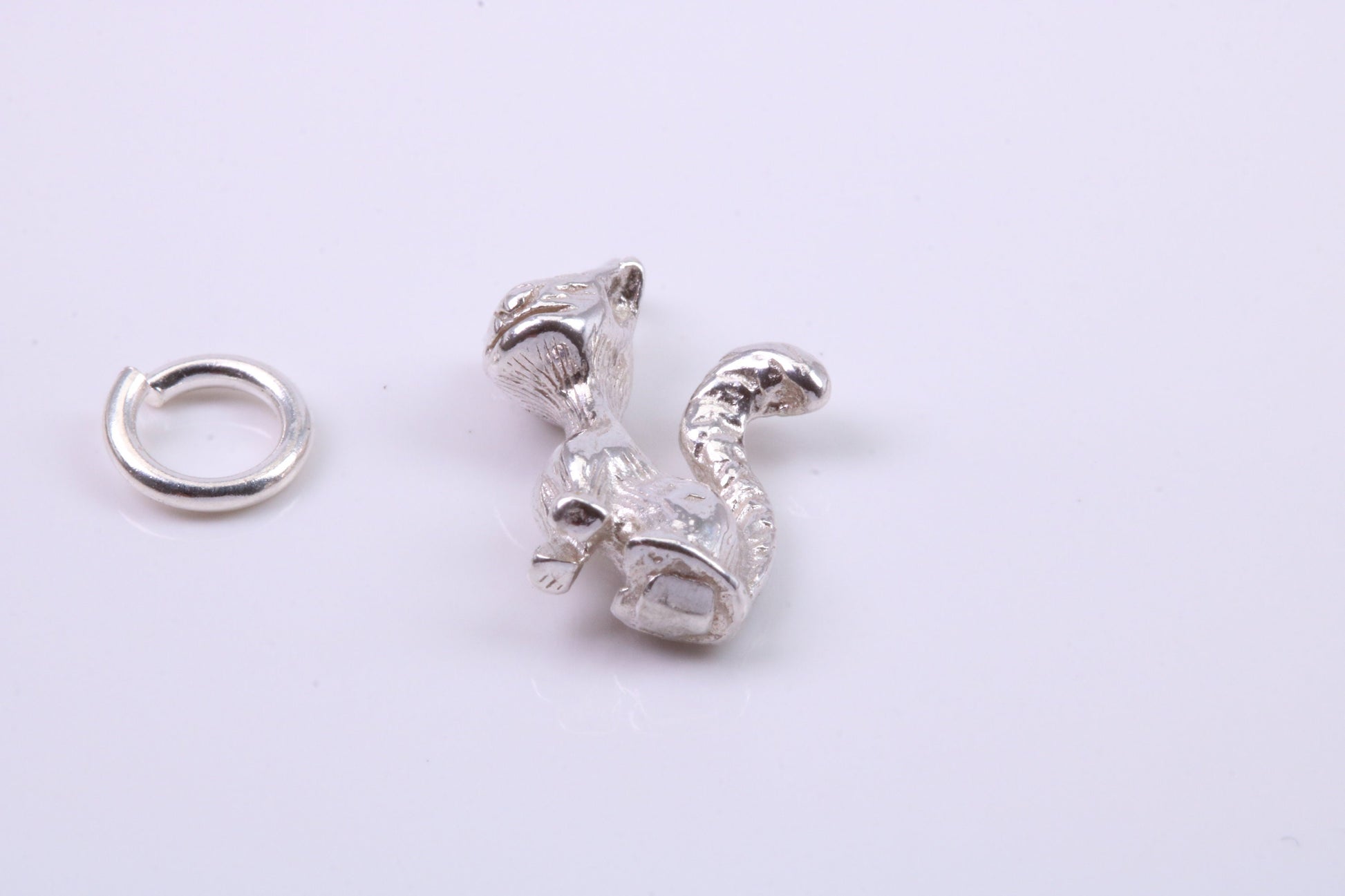 Cat Charm, Traditional Charm, Made from Solid 925 Grade Sterling Silver, Complete with Attachment Link