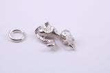 Cat Charm, Traditional Charm, Made from Solid 925 Grade Sterling Silver, Complete with Attachment Link