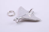 Vulcan Bomber Airplane Charm, Traditional Charm, Made from Solid 925 Grade Sterling Silver, Complete with Attachment Link