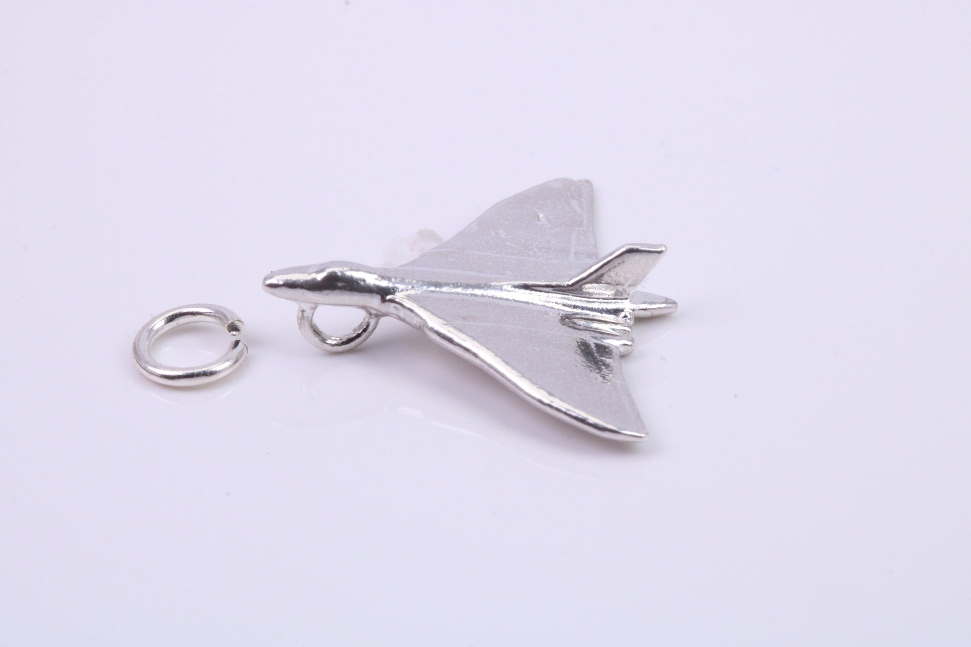 Vulcan Bomber Airplane Charm, Traditional Charm, Made from Solid 925 Grade Sterling Silver, Complete with Attachment Link