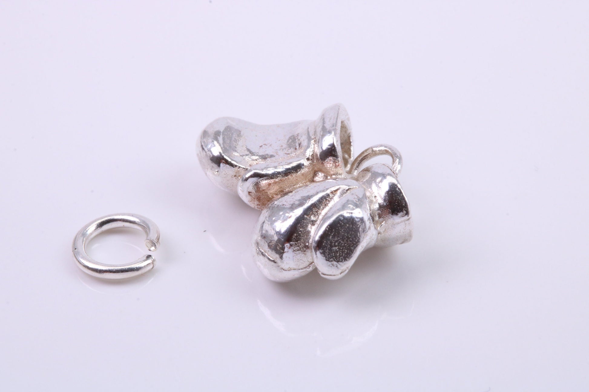 Pair of Boxing Gloves Charm, Traditional Charm, Made from Solid 925 Grade Sterling Silver, Complete with Attachment Link