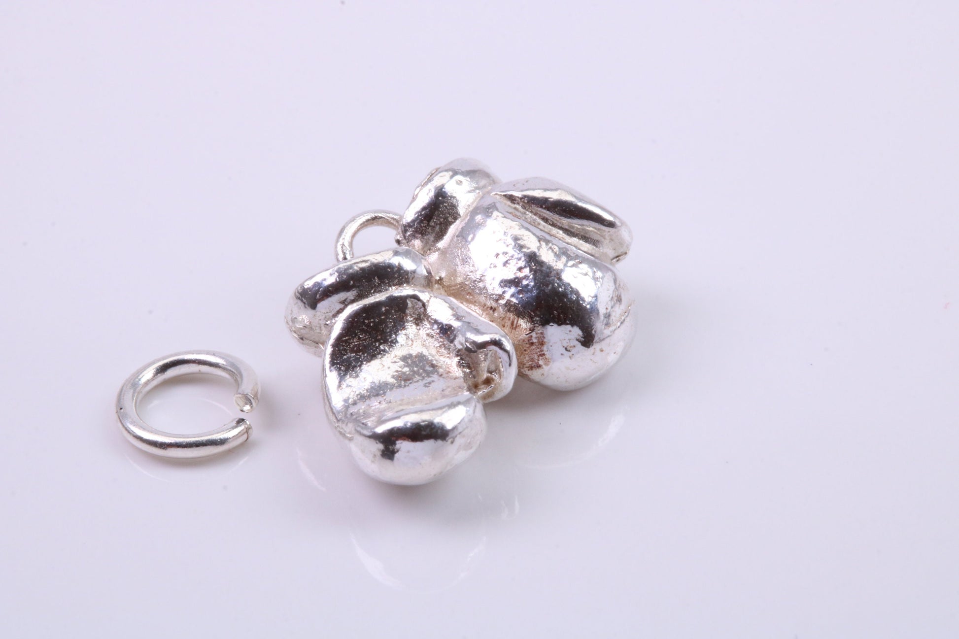 Pair of Boxing Gloves Charm, Traditional Charm, Made from Solid 925 Grade Sterling Silver, Complete with Attachment Link