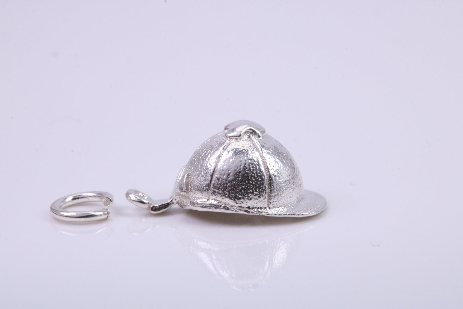 Jockey Hat charm, Traditional Charm, Made from Solid 925 Grade Sterling Silver, Complete with Attachment Link