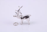 Stag Charm, Traditional Charm, Made from Solid 925 Grade Sterling Silver, Complete with Attachment Link