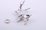 Stag Charm, Traditional Charm, Made from Solid 925 Grade Sterling Silver, Complete with Attachment Link