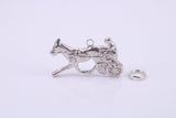 Chariot charm, Traditional Charm, Made from Solid 925 Grade Sterling Silver, Complete with Attachment Link