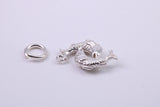 Salmon Fish Charm, Traditional Charm, Made from Solid 925 Grade Sterling Silver, Complete with Attachment Link