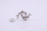 Salmon Fish Charm, Traditional Charm, Made from Solid 925 Grade Sterling Silver, Complete with Attachment Link