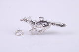 Greyhound Dog Charm, Traditional Charm, Made from Solid 925 Grade Sterling Silver, Complete with Attachment Link