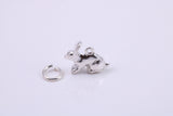 Bunny Rabbit Charm, Traditional Charm, Made from Solid 925 Grade Sterling Silver, Complete with Attachment Link