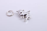 Bunny Rabbit Charm, Traditional Charm, Made from Solid 925 Grade Sterling Silver, Complete with Attachment Link