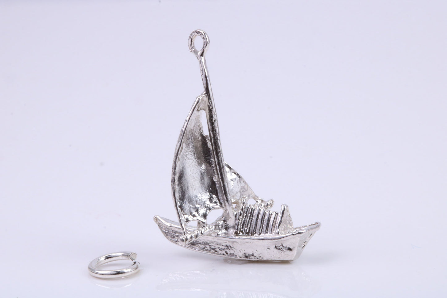 Sailing Boat Charm, Traditional Charm, Made from Solid 925 Grade Sterling Silver, Complete with Attachment Link